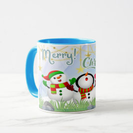 Caneca branca brilhante-Natal Mok