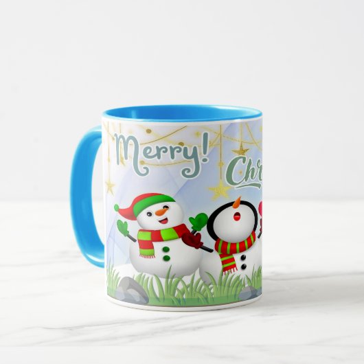 Caneca branca brilhante-Natal Mok (Voorkant links)