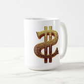 CANECA BRANCA CLÁSSICA -  CIFRÃO/TOM OURO KOFFIEMOK (Voorkant rechts)