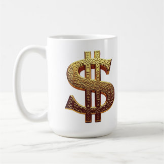 CANECA BRANCA CLÁSSICA - CIFRÃO/TOM OURO KOFFIEMOK