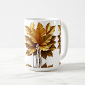 CANECA BRANCA CLÁSSICA - FOLHAGEM OURO KOFFIEMOK (Voorkant rechts)
