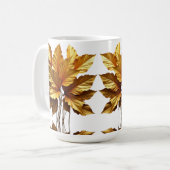 CANECA BRANCA CLÁSSICA - FOLHAGEM OURO KOFFIEMOK (Voorkant links)