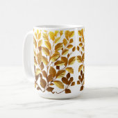 CANECA BRANCA CLÁSSICA - FOLHINHAS/TOM OURO KOFFIEMOK (Voorkant links)