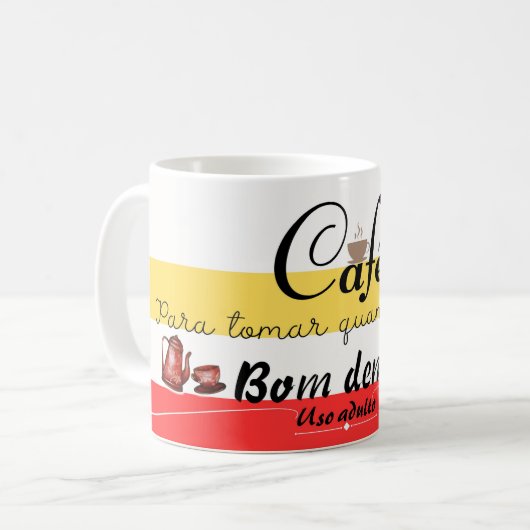 Caneca branca clássica koffiemok (Voorkant links)