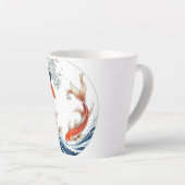 Caneca branca com design de peixes japoneses latte mok (Rechterhoek)
