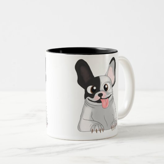 Caneca buldogue tweekleurige koffiemok (Voorkant rechts)