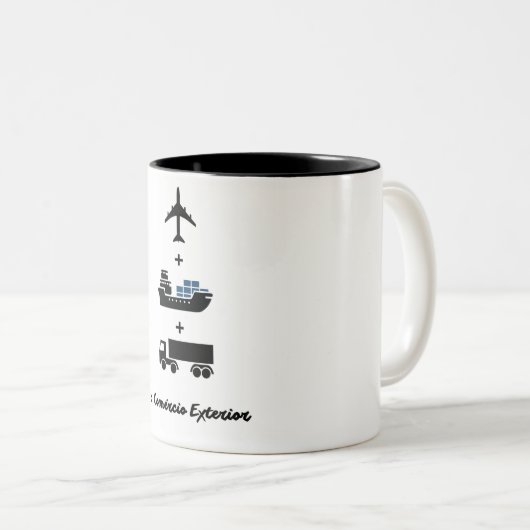 Caneca café (Caneca para tomar café comex) Tweekleurige Koffiemok (Voorkant rechts)