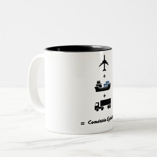 Caneca café (Caneca para tomar café comex) Tweekleurige Koffiemok (Voorkant links)