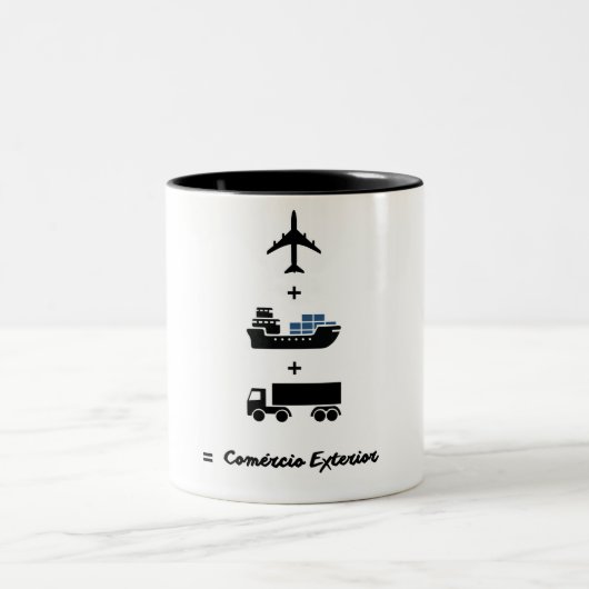 Caneca café (Caneca para tomar café comex) Tweekleurige Koffiemok (Center)