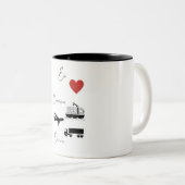 Caneca café (Caneca para tomar café) Tweekleurige Koffiemok (Voorkant rechts)
