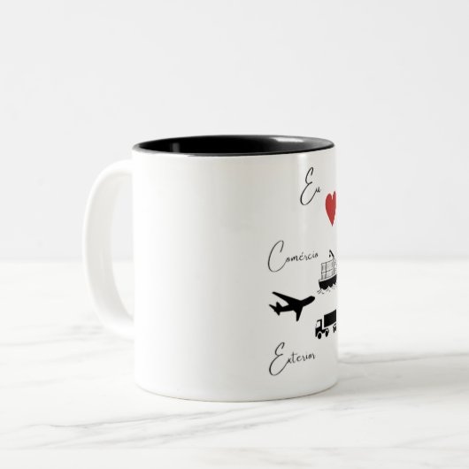 Caneca café (Caneca para tomar café) Tweekleurige Koffiemok (Voorkant links)