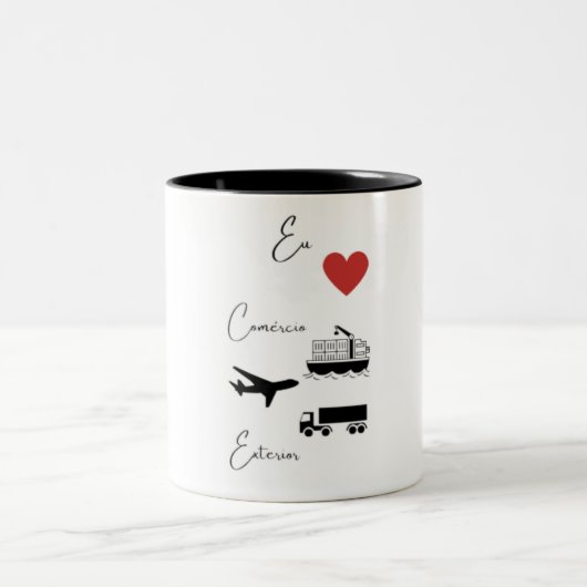 Caneca café (Caneca para tomar café) Tweekleurige Koffiemok (Center)