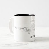 Caneca Coffe of Pilot - MaR 2010 Tweekleurige Koffiemok (Voorkant links)