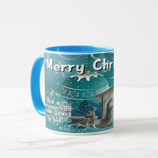 Caneca com cor dentro-Natal Mok (Voorkant links)