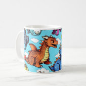 Caneca com desenho de vários dragões koffiemok (Voorkant links)