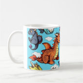Caneca com desenho de vários dragões koffiemok (Links)