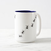 Caneca com estampa divertida de formigas. tweekleurige koffiemok (Voorkant rechts)