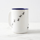 Caneca com estampa divertida de formigas. tweekleurige koffiemok (Voorkant links)