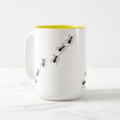 Caneca com estampa divertida de formigas. tweekleurige koffiemok (Voorkant links)