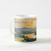 Caneca com ilustração do pôr do sol koffiemok (Voorkant links)