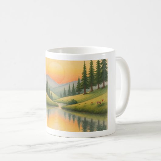 Caneca com paisagem de montanha koffiemok (Voorkant rechts)