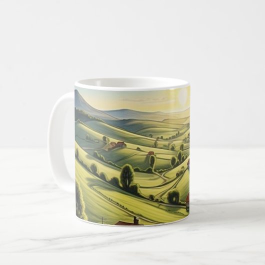 Caneca com paisagem do pôr do sol koffiemok (Voorkant links)