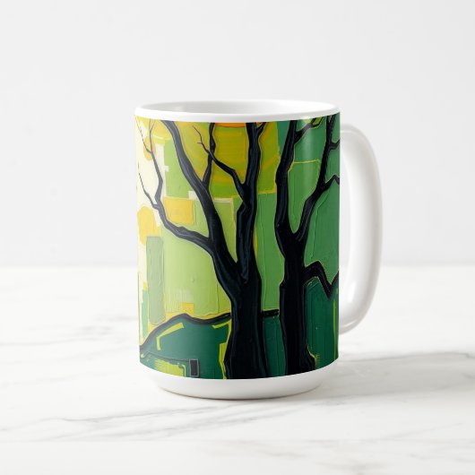 Caneca com paisagem verde koffiemok (Voorkant rechts)
