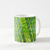 Caneca com riscos e faixas verdes, amarelo e oliva koffiemok (Voorkant rechts)