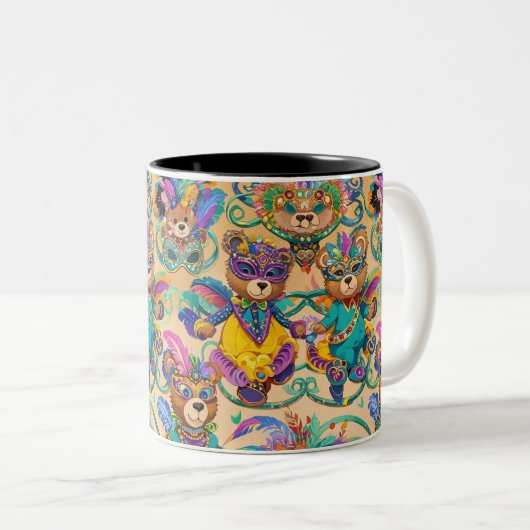 Caneca com ritmo de carnaval  tweekleurige koffiemok (Voorkant rechts)