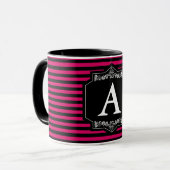 Caneca Combo 325 ml Listras Pink Monograma Mok (Voorkant links)