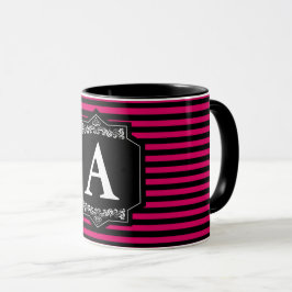 Caneca Combo 325 ml Listras Pink Monograma Mok