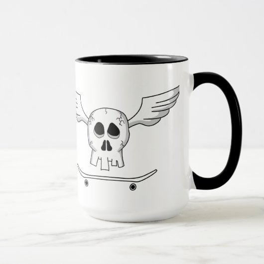 Caneca Cranio Skate - Skull Skateboard Mok (Rechts)