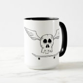 Caneca Cranio Skate - Skull Skateboard Mok (Voorkant rechts)