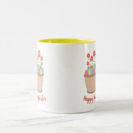 Caneca de café de Páscoa (Happy Easter) Tweekleurige Koffiemok