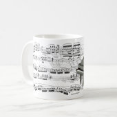 Caneca De Café Piano e partitura Music mugs piano Koffiemok (Voorkant links)