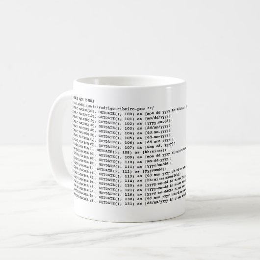 CANECA DE CAFÉ SQL SERVER DATE FORMAT MOK (Voorkant links)