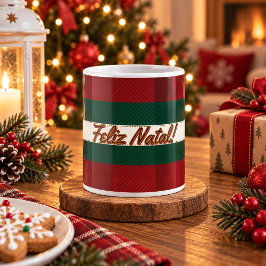 Caneca de Natal Xadrez Clássico com Poinsettia Koffiemok