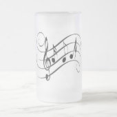 Caneca de vidro fosco 473 ml Design Notas Musicais Matglas Bierpul (Center)