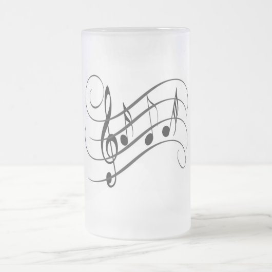 Caneca de vidro fosco 473 ml Design Notas Musicais Matglas Bierpul (Center)
