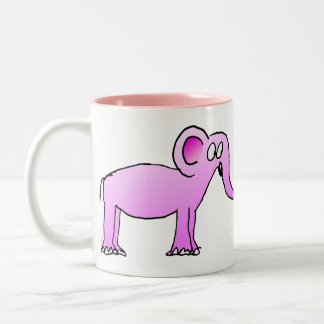 Caneca do Elefante Cor-de-Rosa Tweekleurige Koffiemok