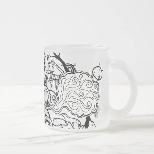 caneca doodle matglas koffiemok (Rechts)