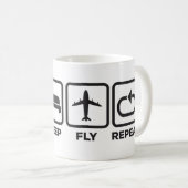 Caneca | EAT, SLEEP, FLY, REPEAT Koffiemok (Voorkant rechts)