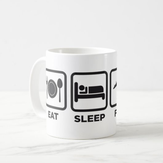 Caneca | EAT, SLEEP, FLY, REPEAT Koffiemok (Voorkant links)
