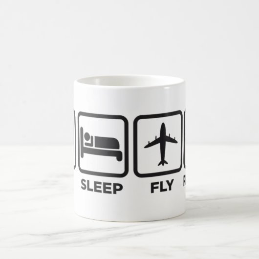 Caneca | EAT, SLEEP, FLY, REPEAT Koffiemok (Center)