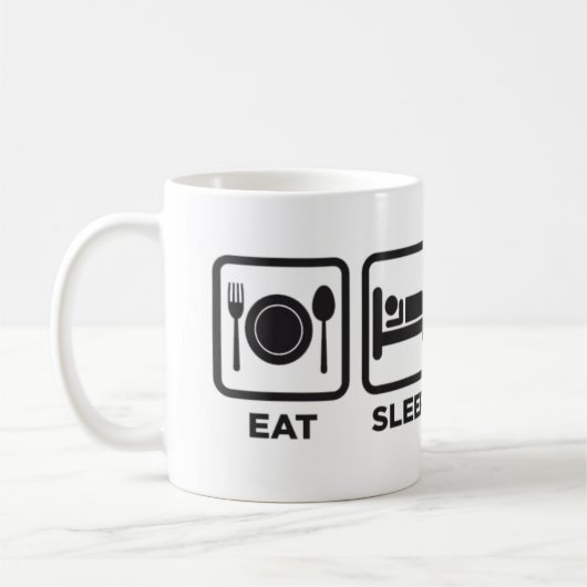 Caneca | EAT, SLEEP, FLY, REPEAT Koffiemok (Links)