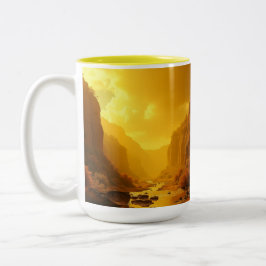 CANECA EM DOIS TONS - PAISAGEM OURO TWEEKLEURIGE KOFFIEMOK