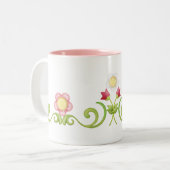 Caneca Floral 1 Tweekleurige Koffiemok (Voorkant links)