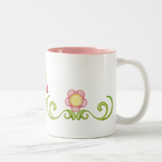 Caneca Floral 1 Tweekleurige Koffiemok