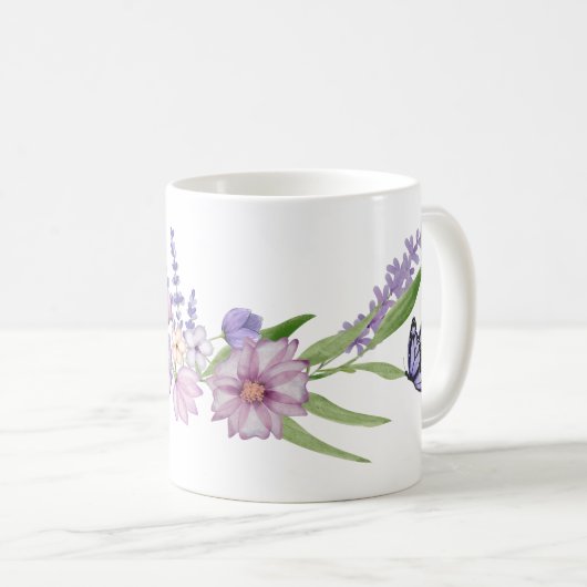 Caneca Flores e Borboletas Koffiemok (Voorkant rechts)