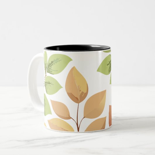 Caneca folhas tweekleurige koffiemok (Voorkant links)